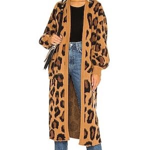 Show Me Your MuMu Out and About Heavy Knit Leopard Cheetah Print Large Cardigan